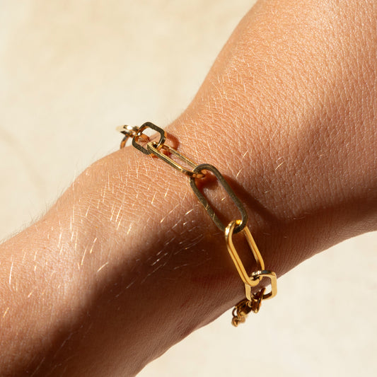 18k vergoldetes Armband mit ovalen Gliedern – für Damen | Wild Tides