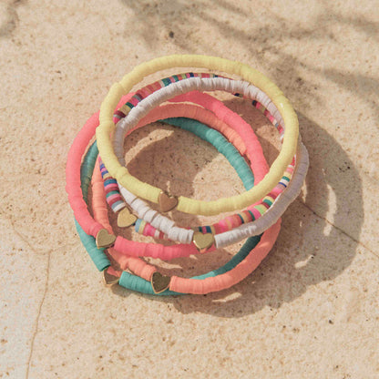 Perlen-Armband mit vergoldetem Herz | Wild Tides