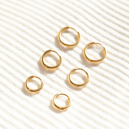 18k vergoldete Creolen – Ohrringe 3er Set für Damen | Wild Tides