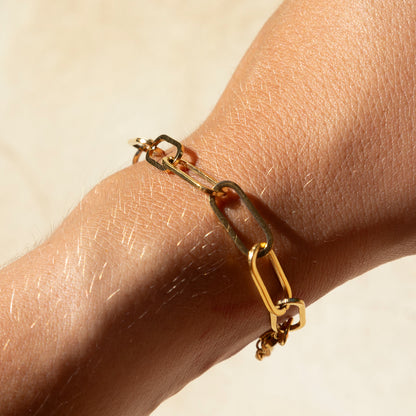 18k vergoldetes Armband mit ovalen Gliedern – für Damen | Wild Tides