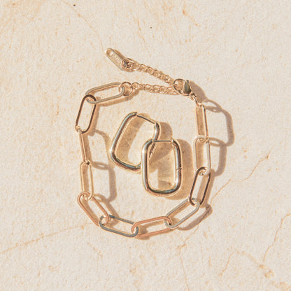 18k vergoldetes Armband mit ovalen Gliedern – für Damen | Wild Tides