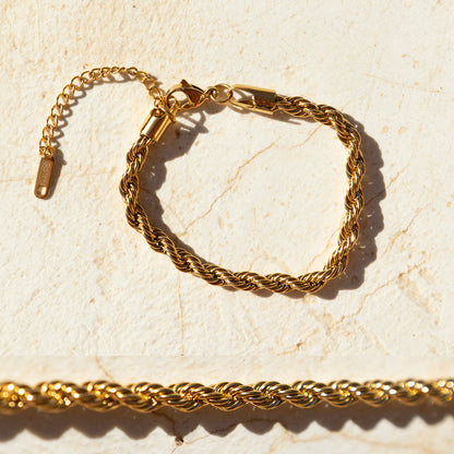 18k vergoldetes Kordel-Armband – für Damen | Wild Tides