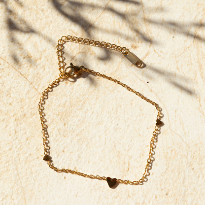 18K vergoldetes Herz-Armband – für Damen | Wild Tides