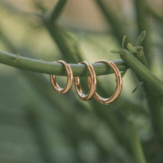18k vergoldete Creolen – Ohrringe 3er Set für Damen | Wild Tides