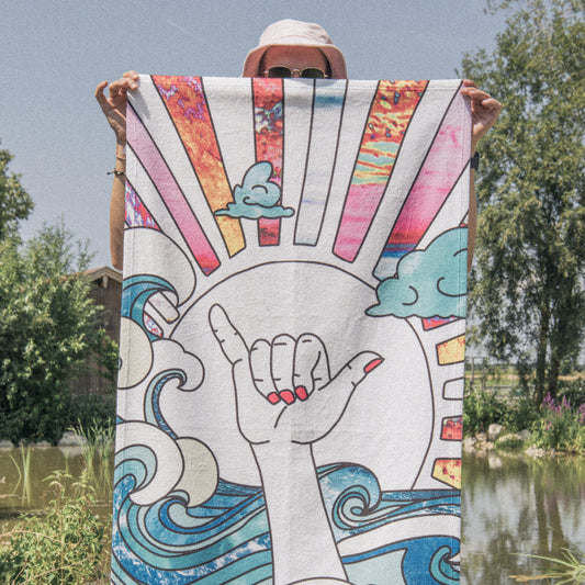Hang Loose Strandtuch – Weiches & wasserabsorbierendes Surfer-Handtuch