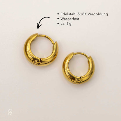Wasserfeste 18k vergoldete Creolen – Ohrringe | Wild Tides