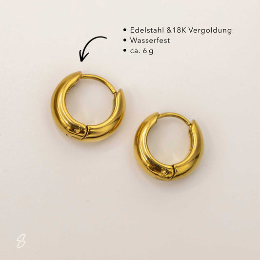 Wasserfeste 18k vergoldete Creolen – Ohrringe | Wild Tides