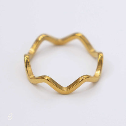 14k vergoldeter Wasserfest Wellen Flow Ring – für Meerliebhaber | Wild Tides