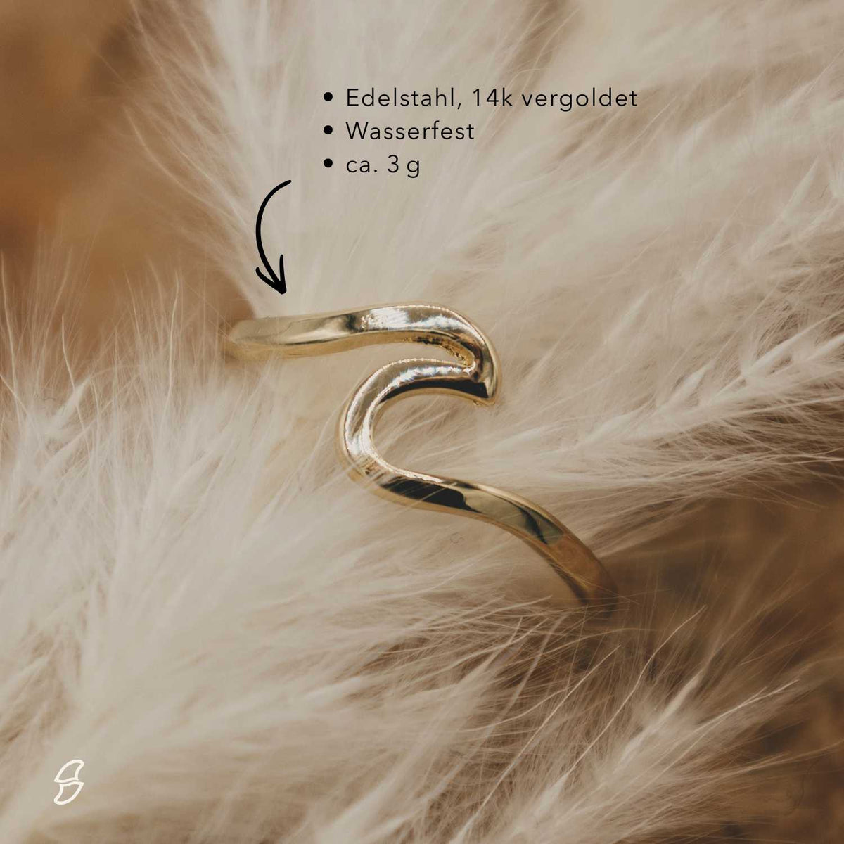 produktebeschreibung den goldenne Wellen Ring