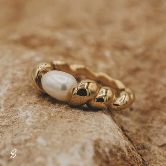 Golden Pearl Ring – Süßwasserperle & 14K vergoldet | Wild Tides