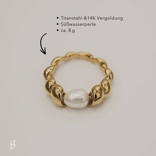 Golden Pearl Ring – Süßwasserperle & 14K vergoldet | Wild Tides
