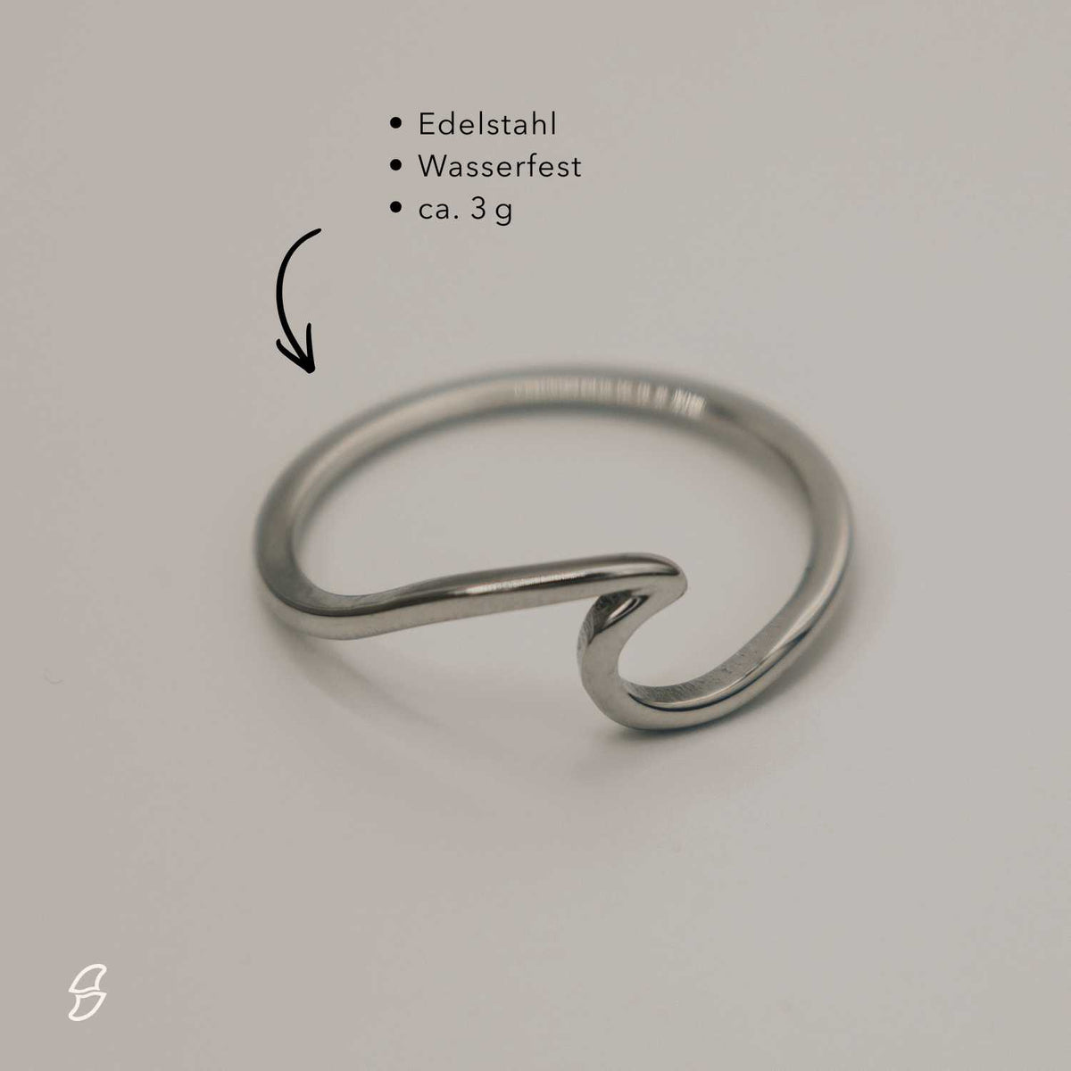 Wasserfester silber Wellen Ring – für Meerliebhaber | Wild Tides