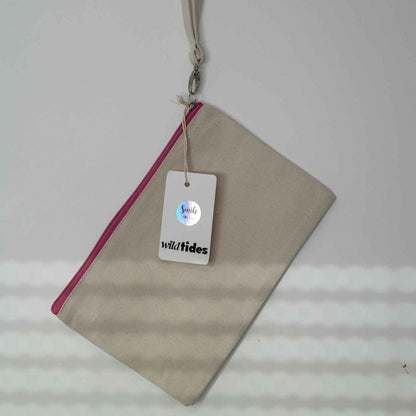 "Line Up" Beauty Tasche – Kosmetiktasche aus Baumwolle mit Surf-Motiv | Wild Tides