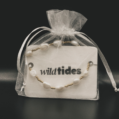 18k vergoldete Perlen-Halskette – für Damen | Wild Tides