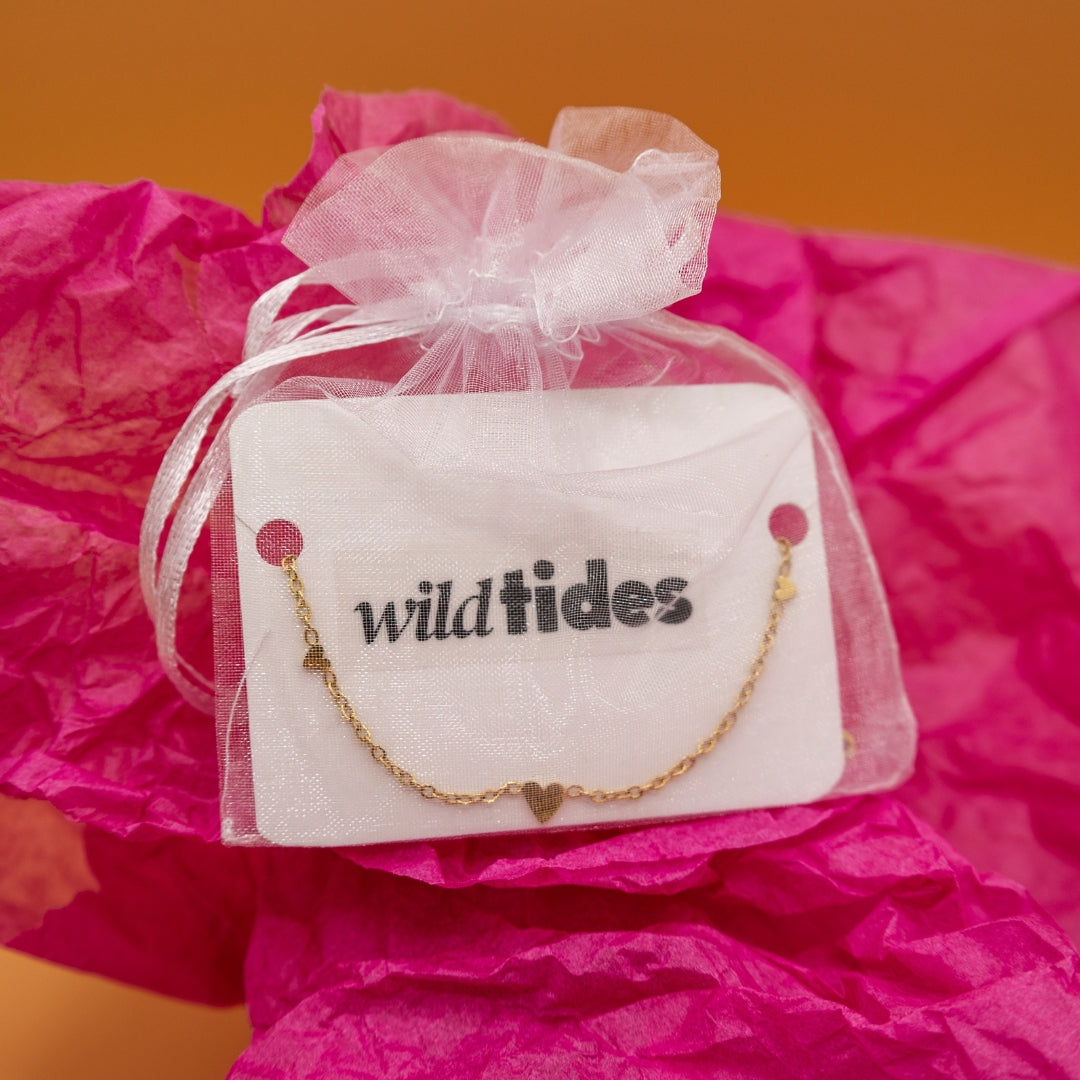 18K vergoldetes Herz-Armband – für Damen | Wild Tides