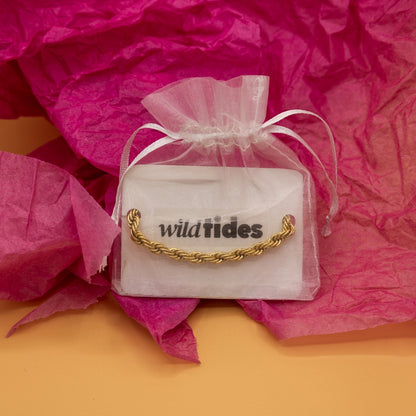 18k vergoldetes Kordel-Armband – für Damen | Wild Tides