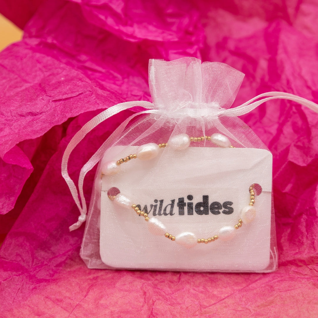 18k vergoldete Perlen-Halskette – für Damen | Wild Tides