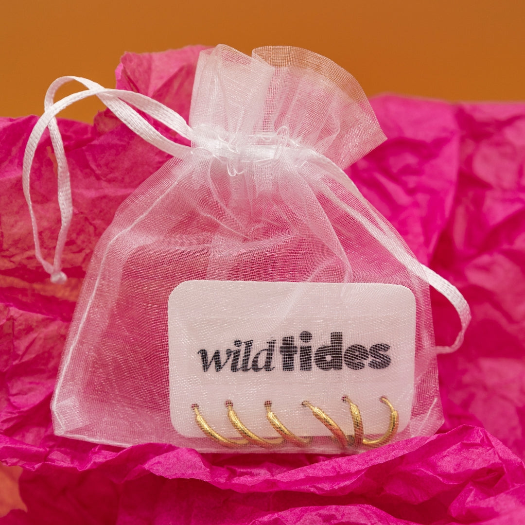 18k vergoldete Creolen – Ohrringe 3er Set für Damen | Wild Tides